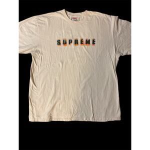 Supreme Stencil TeePale Pink Logo Men's Size 2XL 100% Cotton FW23